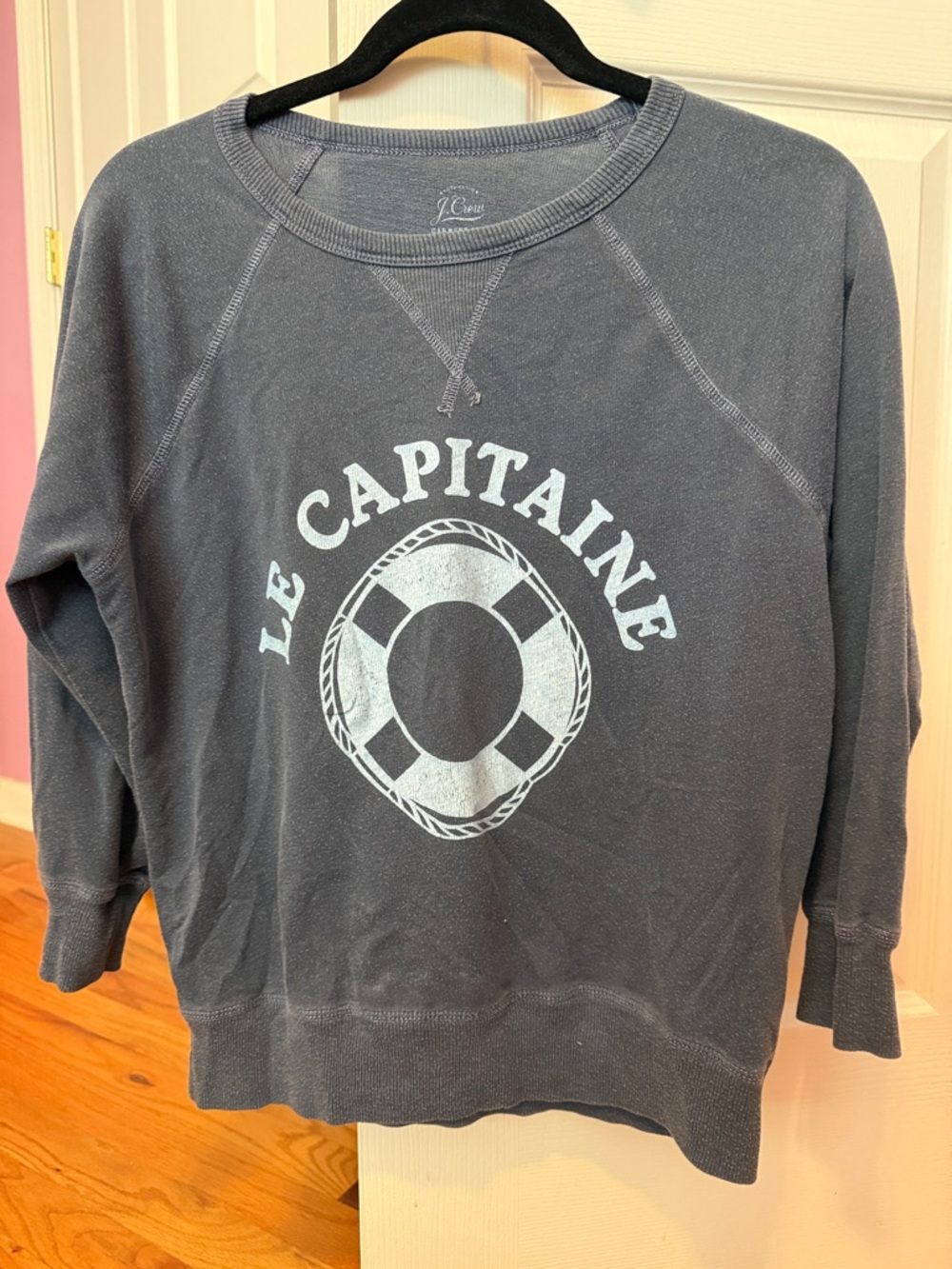J. Crew Garment-Dyed Slate Crewneck Sweatshirt